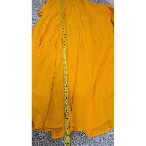 Free People Holding On Convertible Maxi Dress Cotton Linen Yellow Women’s Sz XS - Picture 10 of 10